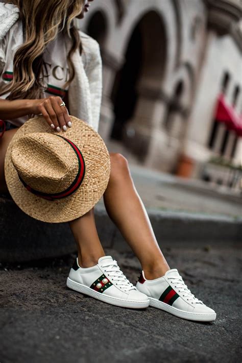 cute outfits with gucci sneakers